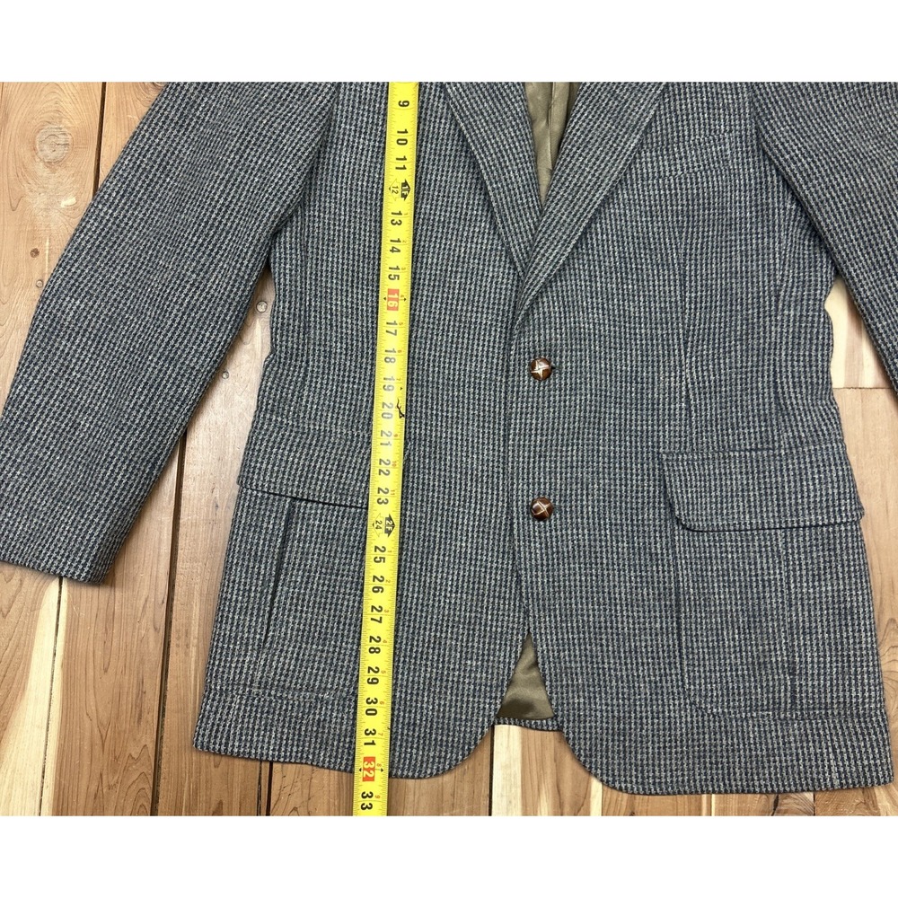 Vintage Pendelton Tweed Jacket 42 Long Split Back 2 Button Wood Button Made USA - Picture 2 of 10